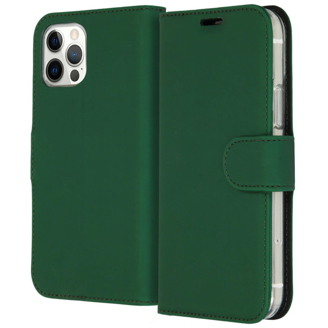 Accezz Wallet Softcase Bookcase iPhone 12 (Pro) Telefoonhoesje Groen | Accezz