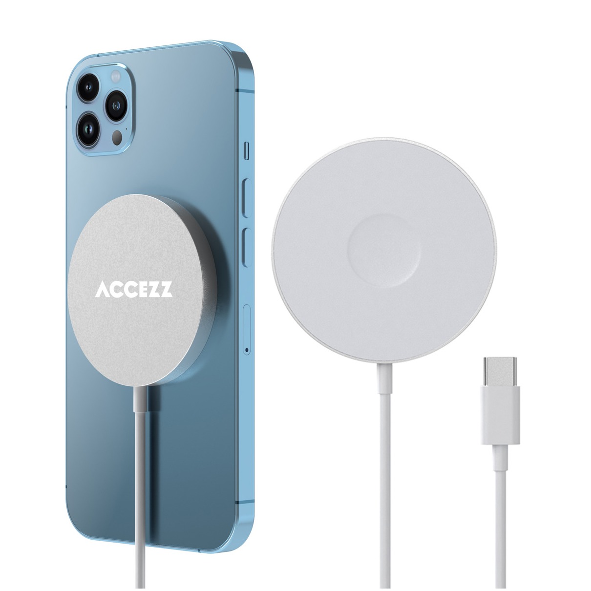 Accezz Wireless MagSafe Charger USB-C - 1 meter Oplader Wit | Accezz