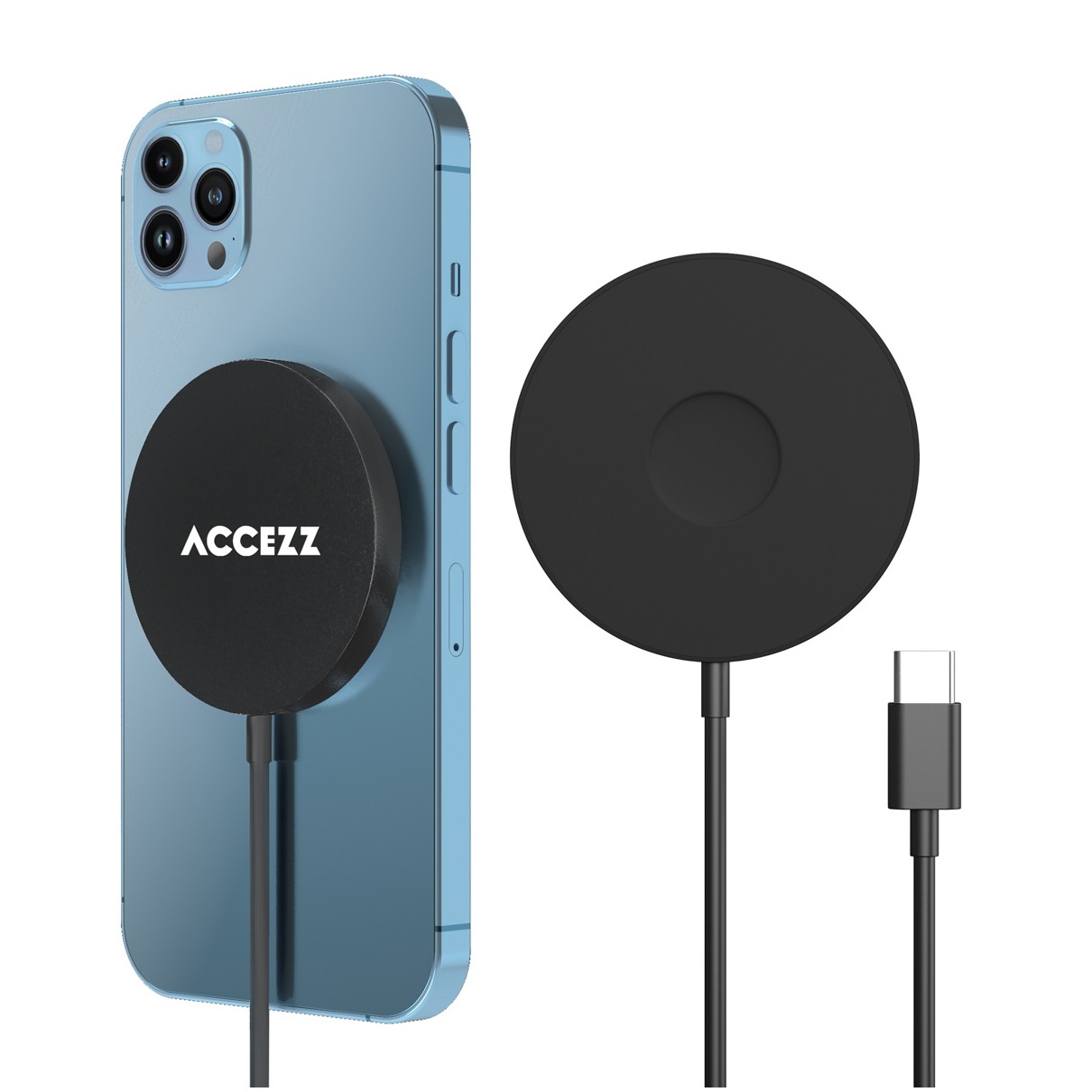 Accezz Wireless MagSafe Charger USB-C - 1 meter Oplader Zwart | Accezz