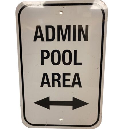 Admin Pool Area Metalen Straatbord - Origineel - 46 x 31 cm | The Dutch Pickers
