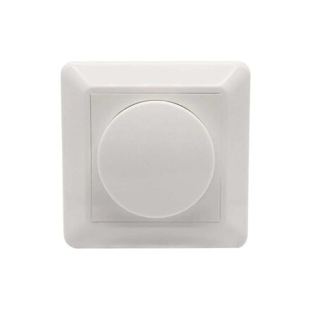 Afdekmateriaal met dimmerknop - Geschikt voor LED Dimmers - Incl. centraalplaat en raamwerk - Druk/draaischakelaar - Wit | Ecodim