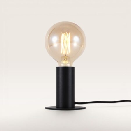 Albedo - Tafellamp Zwart Metaal 12 cm - Tafellamp woonkamer - Minimalistisch design - E27 fitting - Met aan/uit-schakelaar | LUSENZ