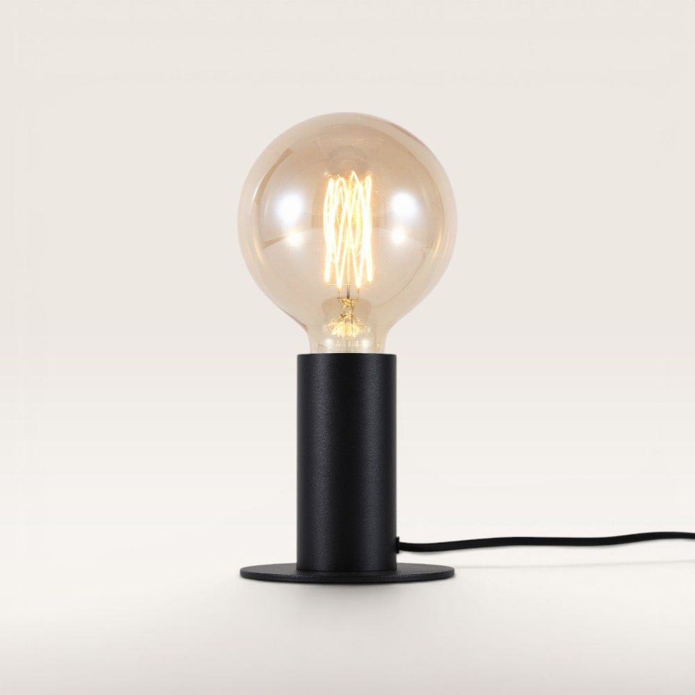 Albedo - Tafellamp Zwart Metaal 12 cm - Tafellamp woonkamer - Minimalistisch design - E27 fitting - Met aan/uit-schakelaar | LUSENZ