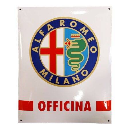 Alfa Romeo Officina Emaille Bord - 50 x 40cm | Fiftiesstore