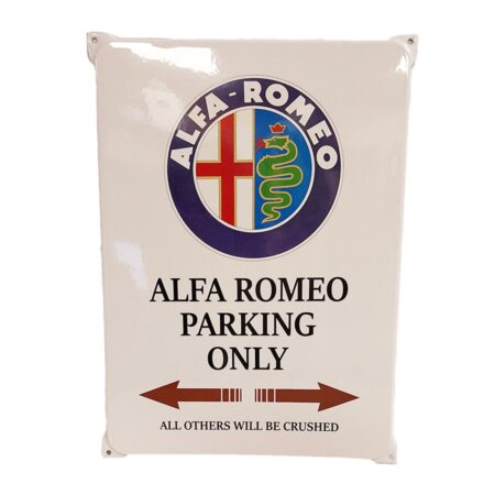 Alfa Romeo Parking Only Emaille Bord - 42 x 31 cm | Fiftiesstore
