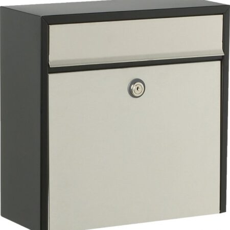 Allux 2500 wandbrievenbus staal - zwart met RVS front | Allux