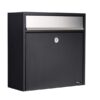 Allux 2500 wandbrievenbus staal - zwart met RVS klep | Allux