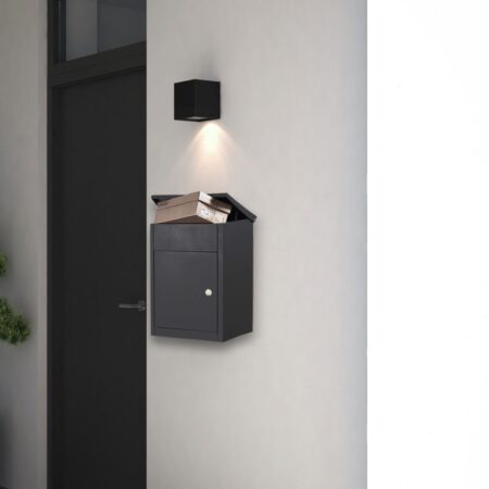 Allux 500 pakketbrievenbus wand staal - zwart | Allux