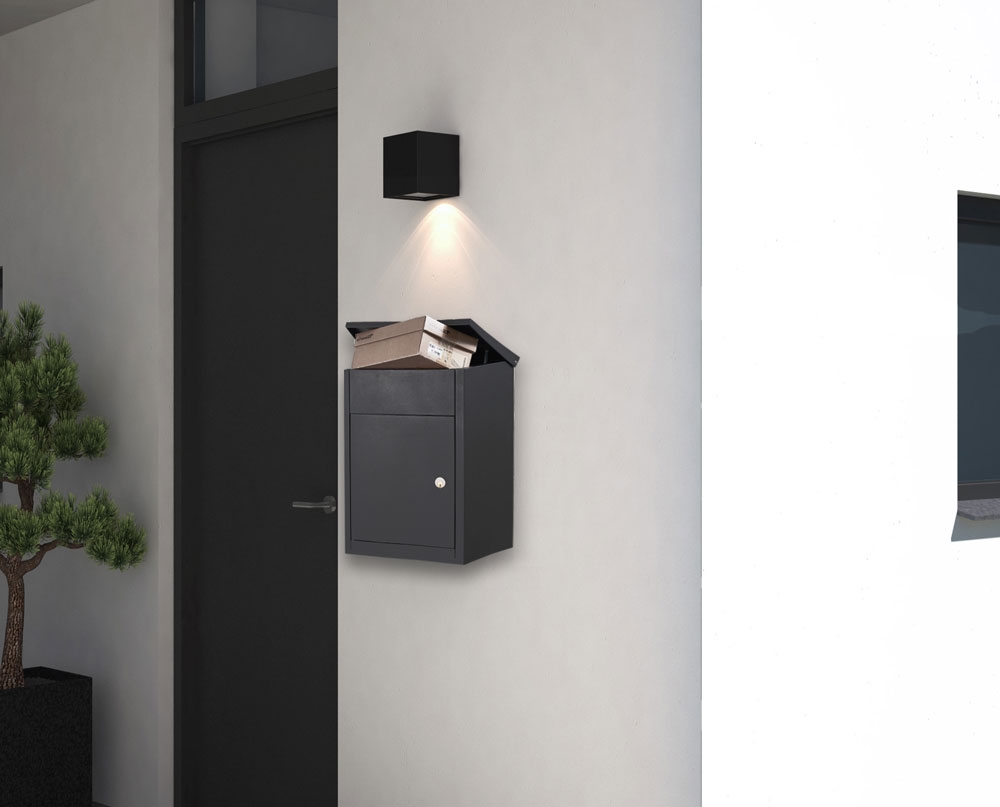 Allux 500 pakketbrievenbus wand staal - zwart | Allux