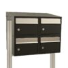 Allux Brievenbusunit Brickset met statief 2-breed 2-hoog met dak - zwart | Allux