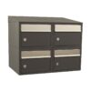 Allux Brievenbusunit Brickset wand 2-breed 2-hoog met dak - antraciet | Allux