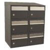 Allux Brievenbusunit Brickset wand 2-breed 3-hoog met dak - antraciet | Allux