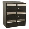 Allux Brievenbusunit Brickset wand 2-breed 3-hoog met dak - zwart | Allux