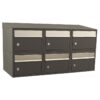 Allux Brievenbusunit Brickset wand 3-breed 2-hoog met dak - antraciet | Allux