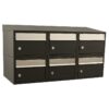 Allux Brievenbusunit Brickset wand 3-breed 2-hoog met dak - zwart | Allux