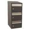 Allux Brievenbusunit Brickset wand 3-hoog met dak - antraciet | Allux