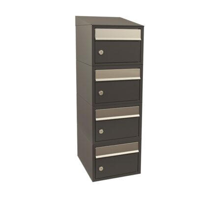 Allux Brievenbusunit Brickset wand 4-hoog met dak - antraciet | Allux