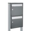 Allux Brievenbusunit Flow set vrijstaand 2-hoog - antraciet | Allux