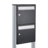 Allux Brievenbusunit Flow set vrijstaand 2-hoog - zwart | Allux