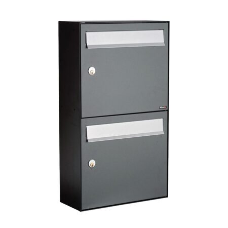 Allux Brievenbusunit Flow set wand 2-hoog - antraciet | Allux