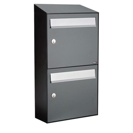 Allux Brievenbusunit Flow set wand 2-hoog - antraciet | Allux