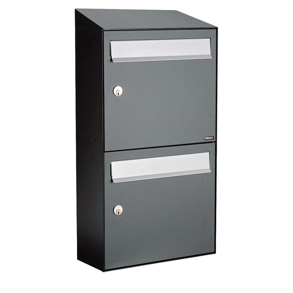 Allux Brievenbusunit Flow set wand 2-hoog - antraciet | Allux