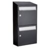 Allux Brievenbusunit Flow set wand 2-hoog - zwart | Allux