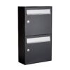 Allux Brievenbusunit Flow set wand 2-hoog - zwart | Allux