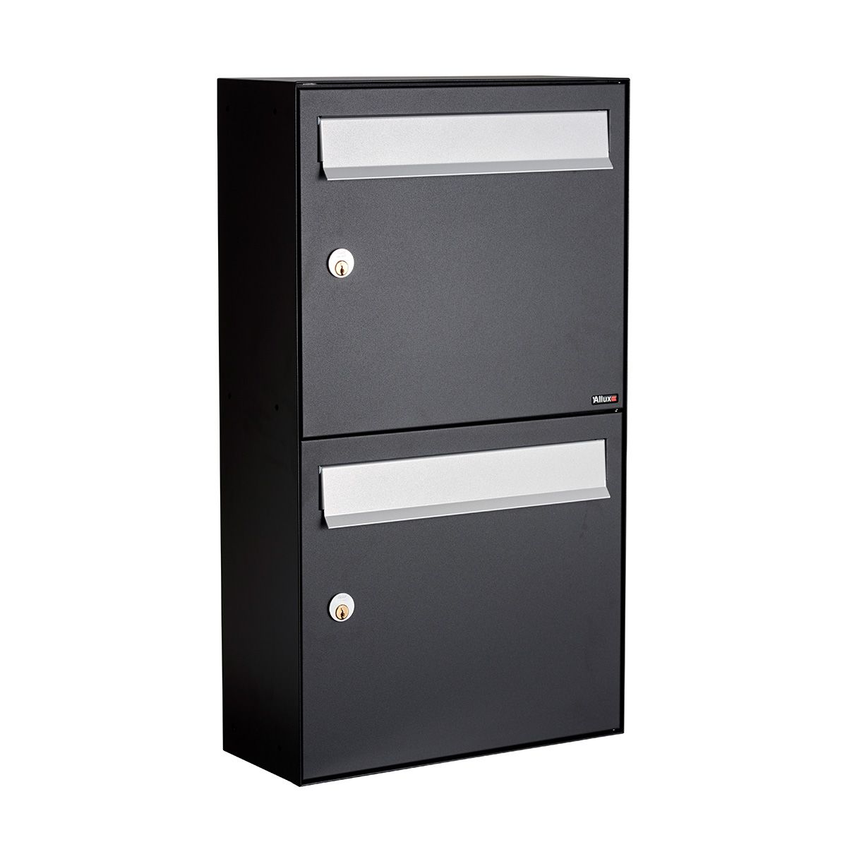 Allux Brievenbusunit Flow set wand 2-hoog - zwart | Allux