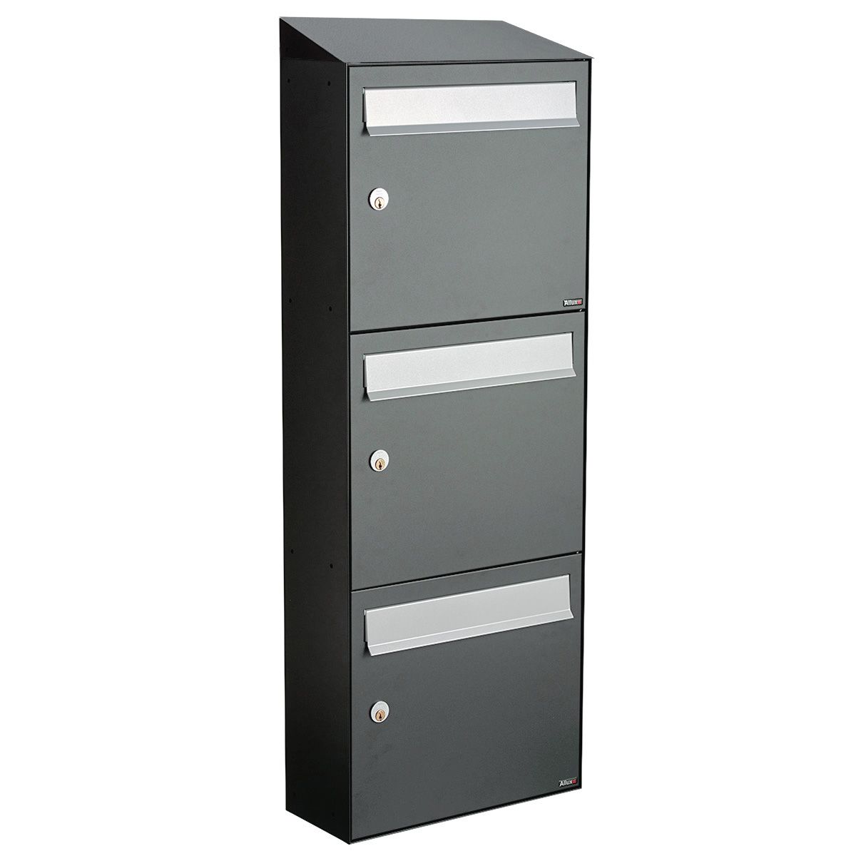 Allux Brievenbusunit Flow set wand 3-hoog - antraciet | Allux