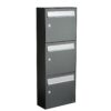 Allux Brievenbusunit Flow set wand 3-hoog - antraciet | Allux