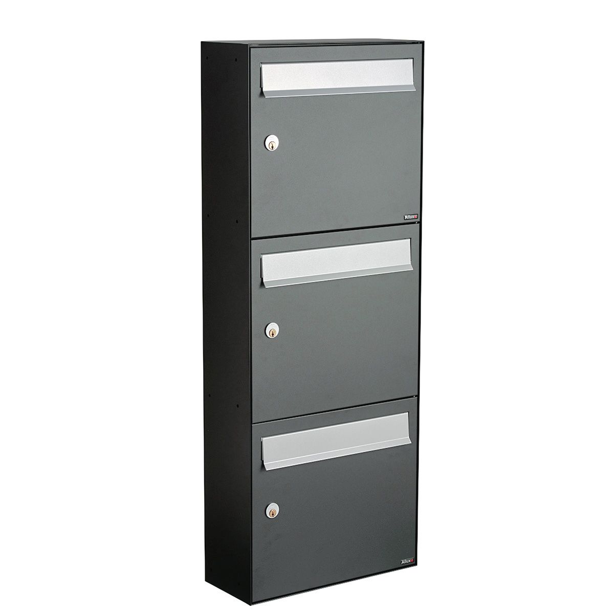 Allux Brievenbusunit Flow set wand 3-hoog - antraciet | Allux