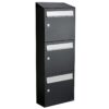 Allux Brievenbusunit Flow set wand 3-hoog - zwart | Allux
