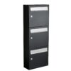 Allux Brievenbusunit Flow set wand 3-hoog - zwart | Allux