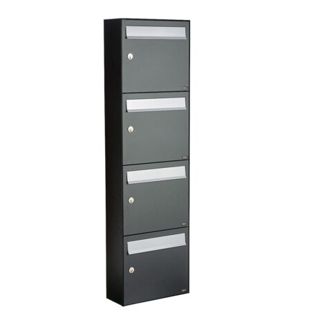 Allux Brievenbusunit Flow set wand 4-hoog - antraciet | Allux