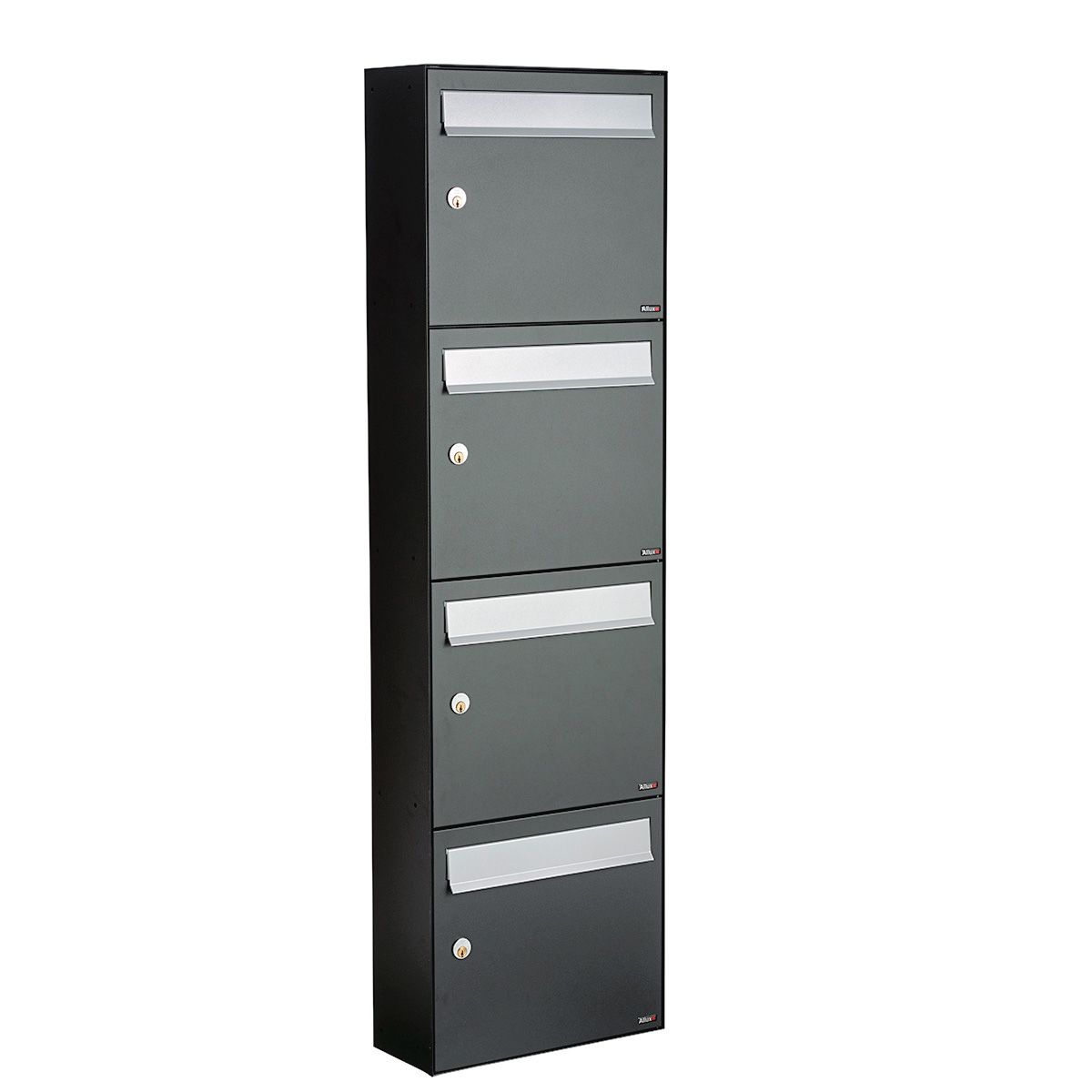 Allux Brievenbusunit Flow set wand 4-hoog - antraciet | Allux