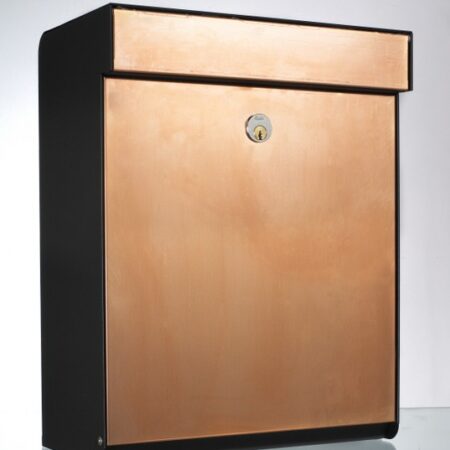 Allux Grundform design wandbrievenbus staal - koper | Allux