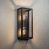 Alma Smart Wandlamp LED - Wifi + Bluetooth - 14 Watt 1612lm - Dimbaar - 1800K-6500K - 2x E27 A60 Filament lichtbron - IP44 Waterdicht - Up Down lamp - Zwart - Google Home