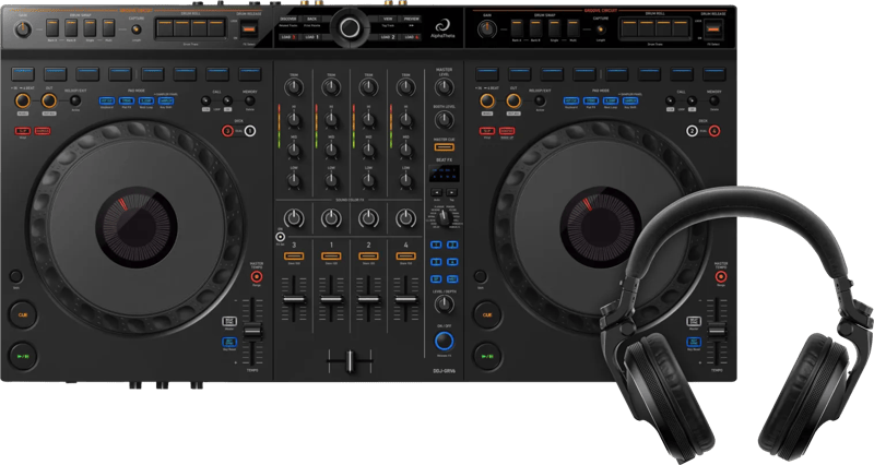 AlphaTheta DDJ-GRV6 + Pioneer DJ HDJ-X5 Zwart