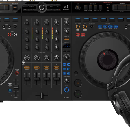 AlphaTheta DDJ-GRV6 + Pioneer DJ HDJ-X7 Zwart