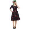 Amber Rose Stem Swing Dress Black-S | 49% korting | Collectif