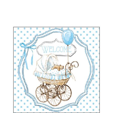 Ambiente Servet 25cm Welcome blue baby | Ambiente
