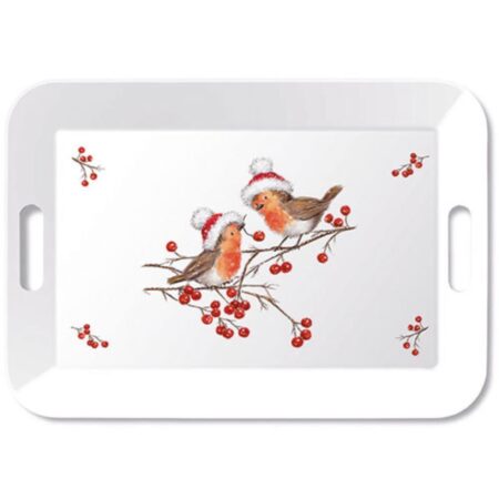 Ambiente Tray 33x47cm Christmas robins | Ambiente