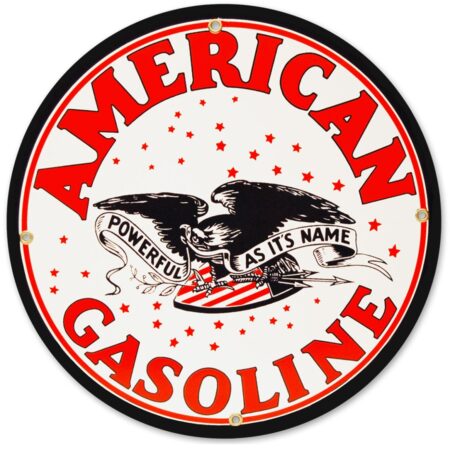 American Gasoline Rond Emaille Bord 30 cm | Fiftiesstore