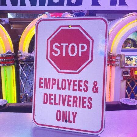 Amerikaans STOP Employees & Deliveries Only Bord Origineel Vintage - 45 x 30