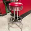 Amerikaanse Fifties Retro Barkruk - Rode Skai Zitting - Chroom | 31% korting | The Dutch Pickers