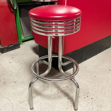 Amerikaanse Fifties Retro Barkruk - Rode Skai Zitting - Gebruikt | 39% korting | The Dutch Pickers