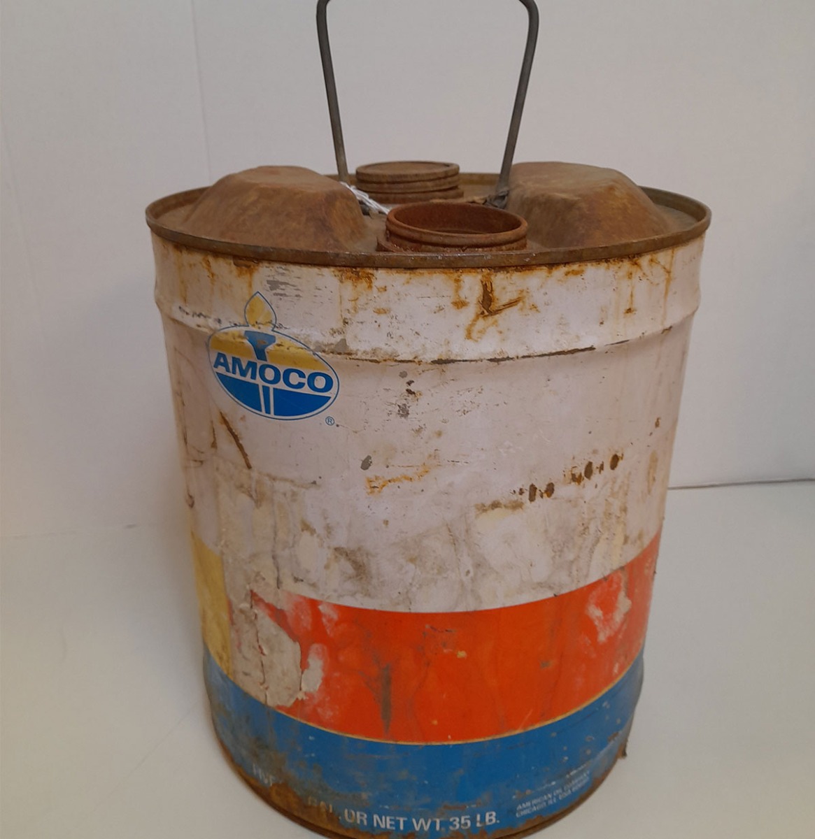 Amoco Wit Rood Blauw Olieblik - Origineel | Fiftiesstore
