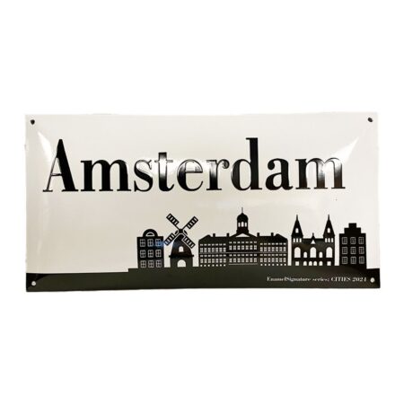 Amsterdam Emaille Bord - 50 x 25cm | Fiftiesstore