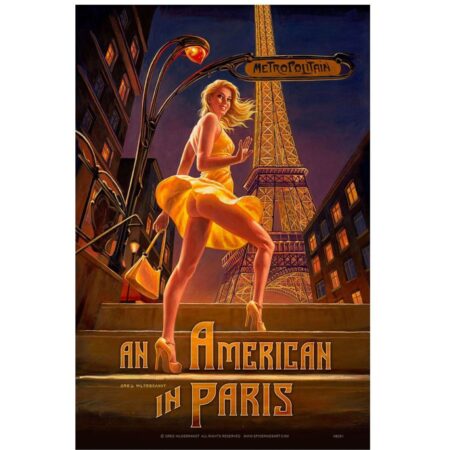 An American In Paris Pinup Metalen Bord 29 x 44